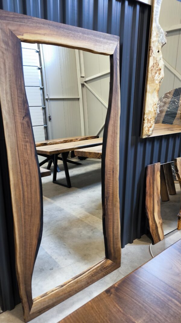 "Diet Friendly" Mirror – Live Edge Walnut Frame from a Single Tree