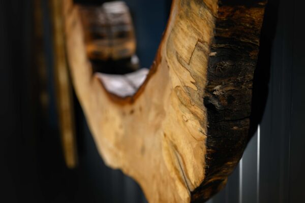 Wooden cookie frame mirror ''Forest Eye" - Image 3