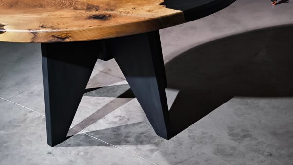 Walnut and epoxy round table "Danube Delta" - Image 4