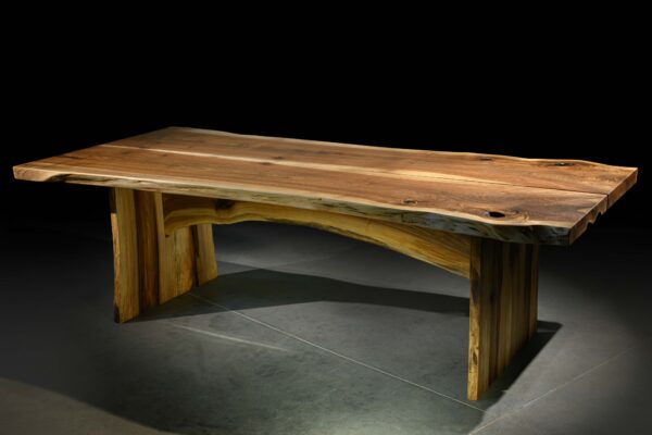 Book matched walnut table ''Dialogue"