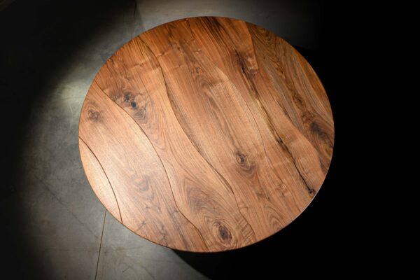 Walnut Round Table ''Flowline'' - Image 2