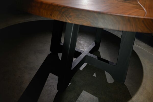 Walnut Round Table ''Flowline'' - Image 6