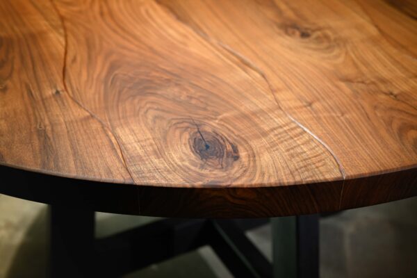 Walnut Round Table ''Flowline'' - Image 4
