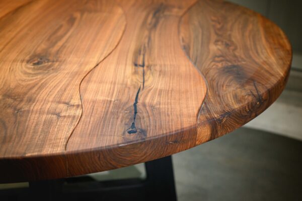 Walnut Round Table ''Flowline'' - Image 5